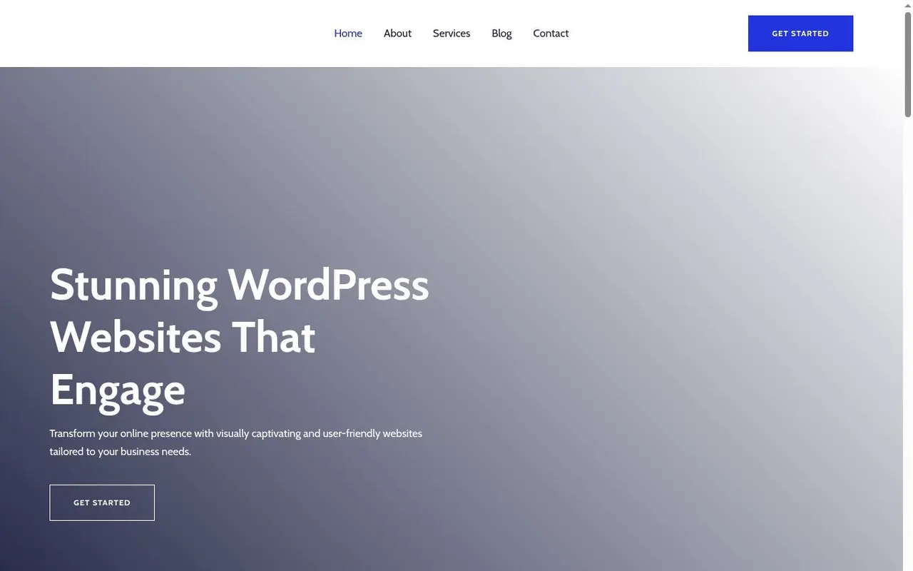 Original WordPresent website homepage